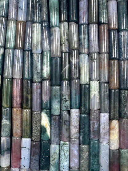 Beautiful Multicolor Ocean Jasper Thin Tube Shape, 4x14mm Great Quality 15.5"