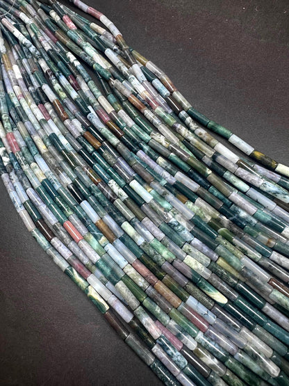 Beautiful Multicolor Ocean Jasper Thin Tube Shape, 4x14mm Great Quality 15.5"