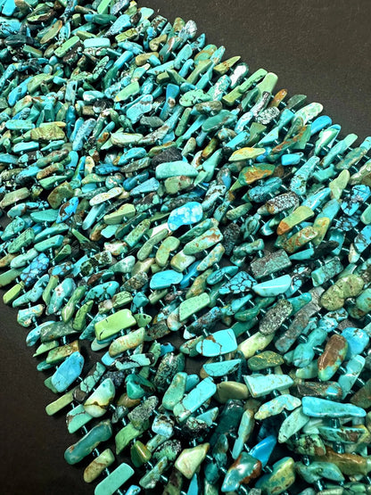 100% AAA Natural Turquoise Freeform Stick Shape, Beautiful Blue Shades Color, High Quality 15"