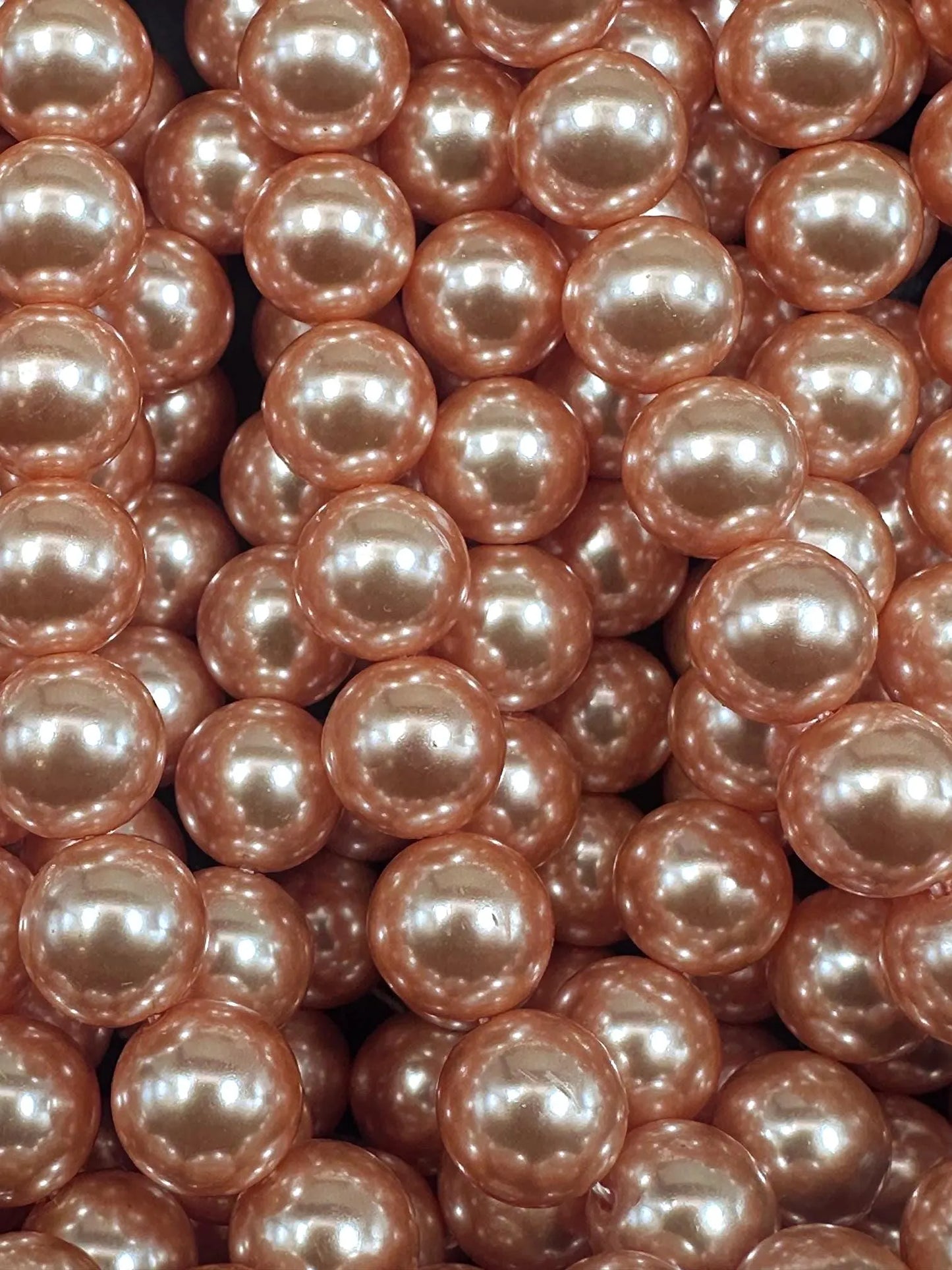 Chinese Rose Peach Swarovski Pearl Crystal Beads, 4mm 6mm 8mm 10mm 12mm Round Shape Bead. Beautiful Peach Color, Great Quality 15.5"