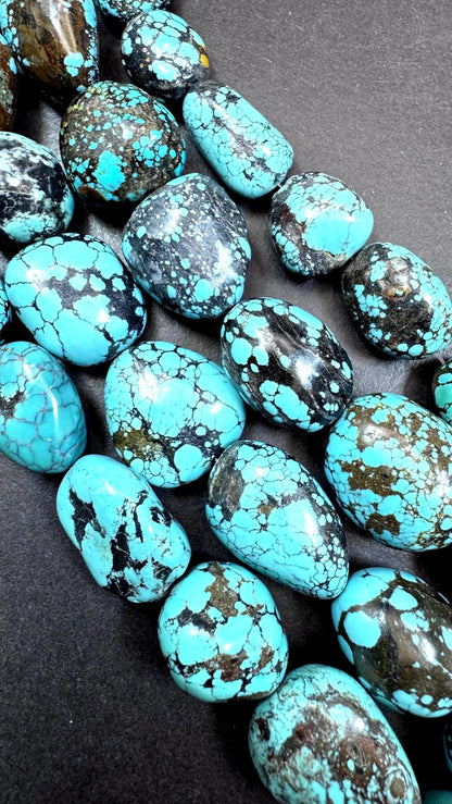100% Natural turquoise gemstone bead . Gorgeous blue natural turquoise beads. Oval shape . Excellent quality . Fall strand 15.5”