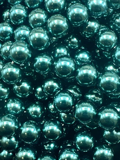 Chinese Peacock Green Swarovski Pearl Crystal Beads, 6mm 8mm 10mm 12mm Round Shape Bead. Beautiful Green Color, Great Quality 15.5"