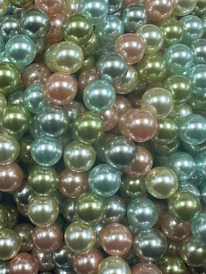 Gorgeous Chinese Pastel Multicolor Swarovski Pearl Crystal Beads, 8mm 10mm Round Shape Bead. Green Blue Pink White Color Great Quality 15.5"