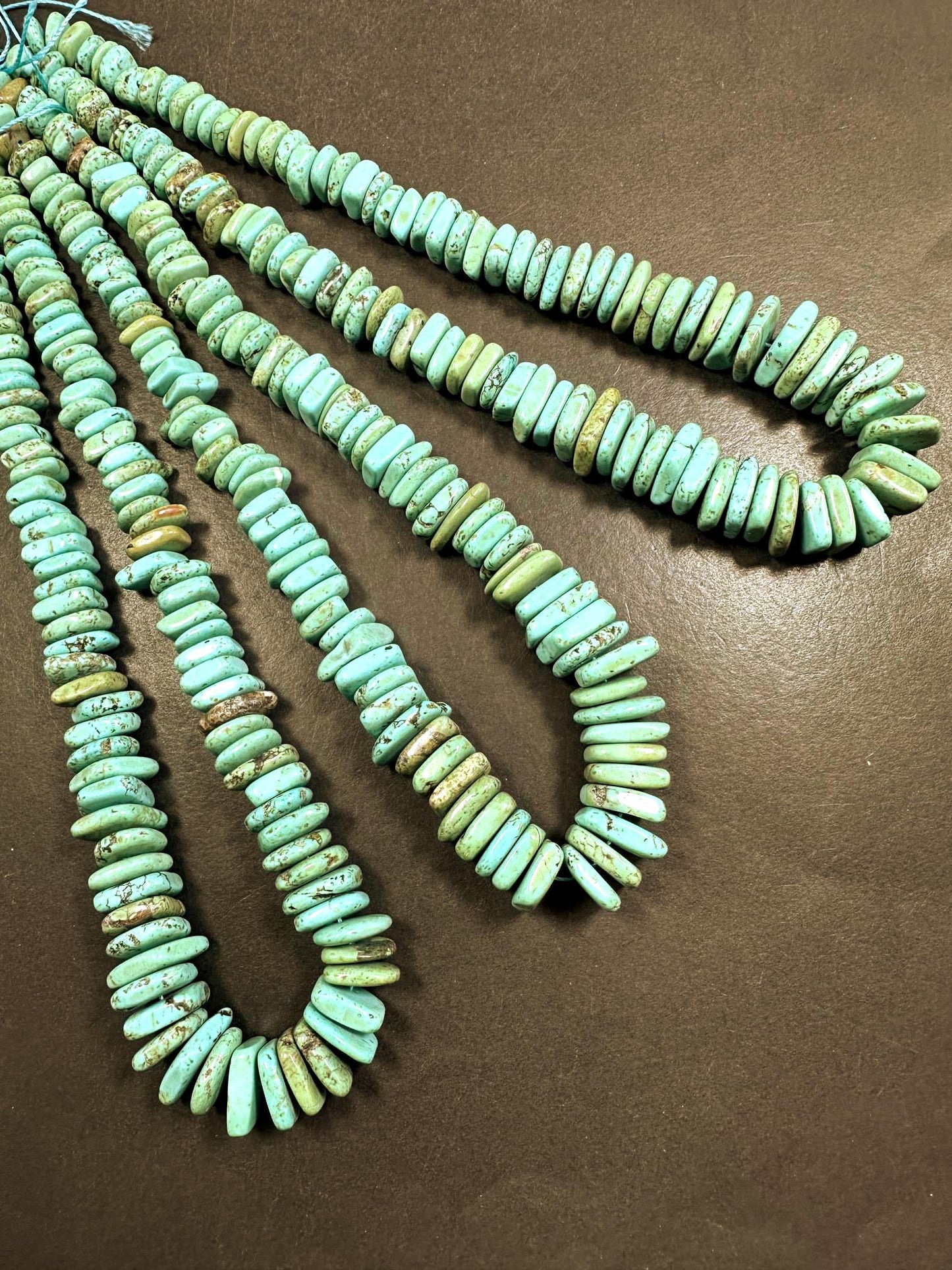 Graduated Natural Howlite Turquoise Freedom Rondelle Shape Beads. Beautiful Blue Color, Great Quality 15.5"