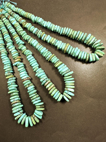 Graduated Natural Howlite Turquoise Freedom Rondelle Shape Beads. Beautiful Blue Color, Great Quality 15.5"
