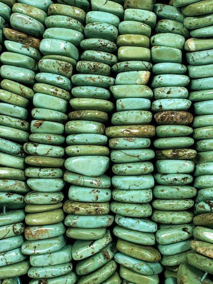 Graduated Natural Howlite Turquoise Freedom Rondelle Shape Beads. Beautiful Blue Color, Great Quality 15.5"
