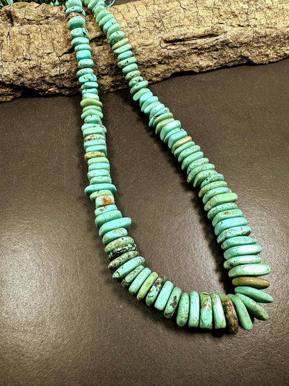 Graduated Natural Howlite Turquoise Freedom Rondelle Shape Beads. Beautiful Blue Color, Great Quality 15.5"