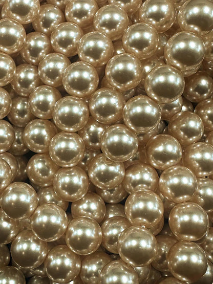 Gorgeous Chinese Soft Champagne Gold Swarovski Pearl Crystal Beads, 12mm Round Shape Bead. Beautiful Soft Gold Color, Great Quality 15.5"