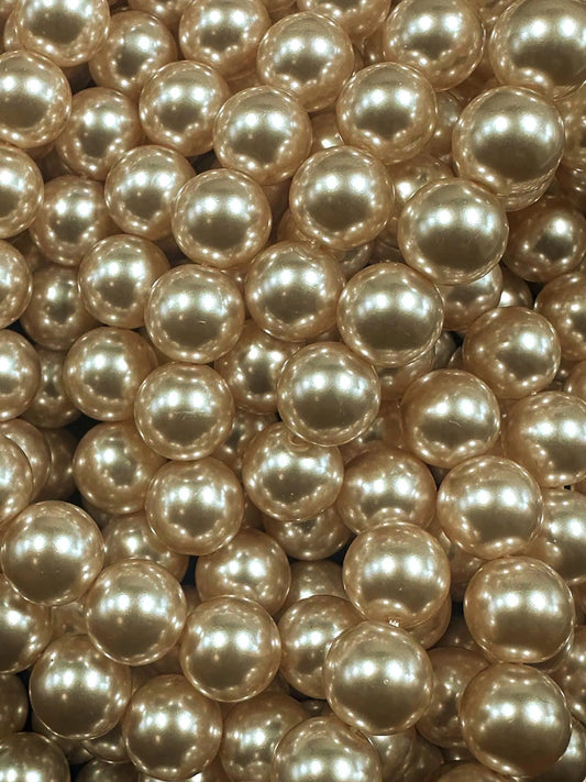 Gorgeous Chinese Soft Champagne Gold Swarovski Pearl Crystal Beads, 12mm Round Shape Bead. Beautiful Soft Gold Color, Great Quality 15.5"