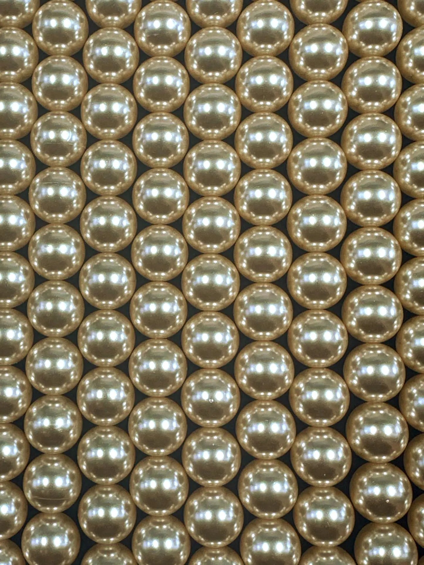 Gorgeous Chinese Soft Champagne Gold Swarovski Pearl Crystal Beads, 12mm Round Shape Bead. Beautiful Soft Gold Color, Great Quality 15.5"