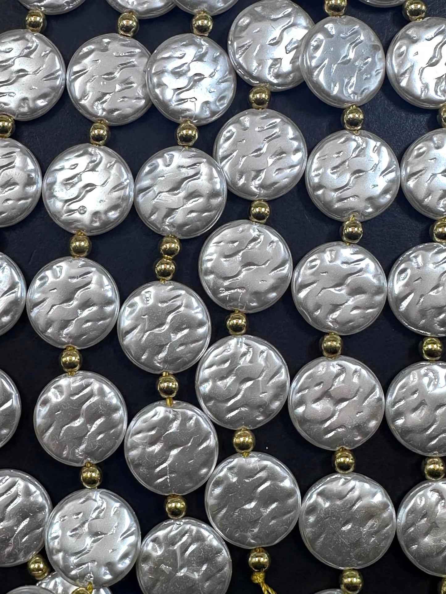 Gorgeous Chinese White Swarovski Pearl Crystal Beads 19x19mm Coin Shape, Beautiful White Pearl Color Great Quality 7.5"