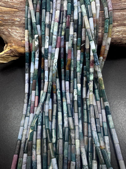 Beautiful Multicolor Ocean Jasper Thin Tube Shape, 4x14mm Great Quality 15.5"