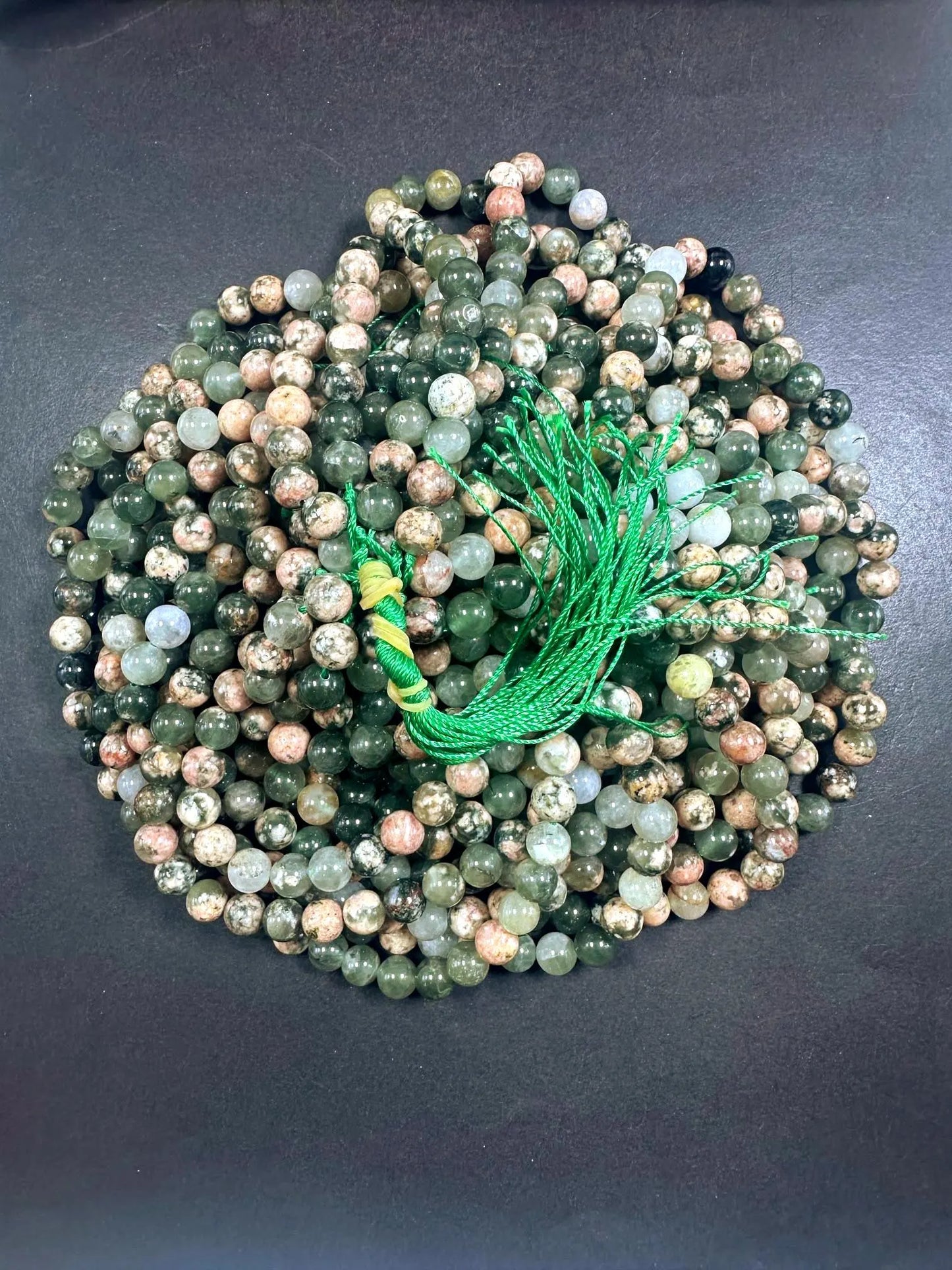 Natural Cherry Blossom Lodalite Quartz Smooth Round Shape Bead. 6mm, 8mm, 10mm Stunning Multicolor Shades High Quality 15.5"