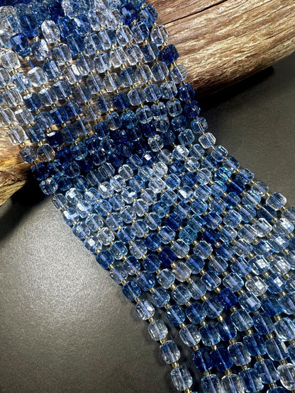 Beautiful Clear Blue Cube Shape Quartz Crystal Bead, 8x8mm Light Blue Color Great Quality 15.5"