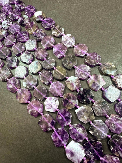 AAA Natural Purple Emerald Mica Freedom Smooth Hexagon Shape Beads, Beautiful Purple Color Great Quality 15.5"