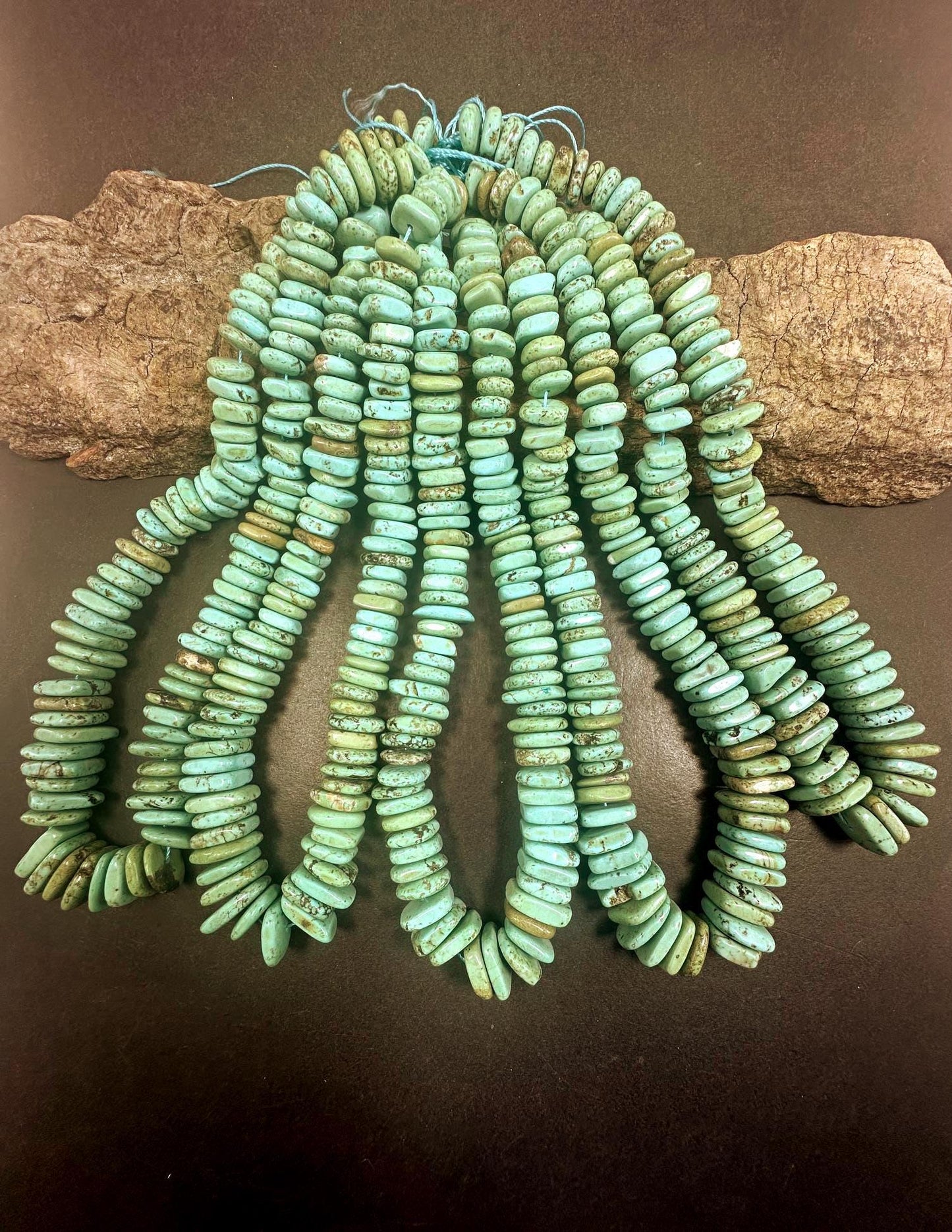Graduated Natural Howlite Turquoise Freedom Rondelle Shape Beads. Beautiful Blue Color, Great Quality 15.5"