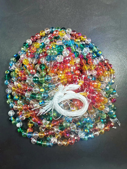 Beautiful Multicolor Rainbow Faceted Round Shape Bead. Stunning Rainbow Pattern, Great Quality 15.5"