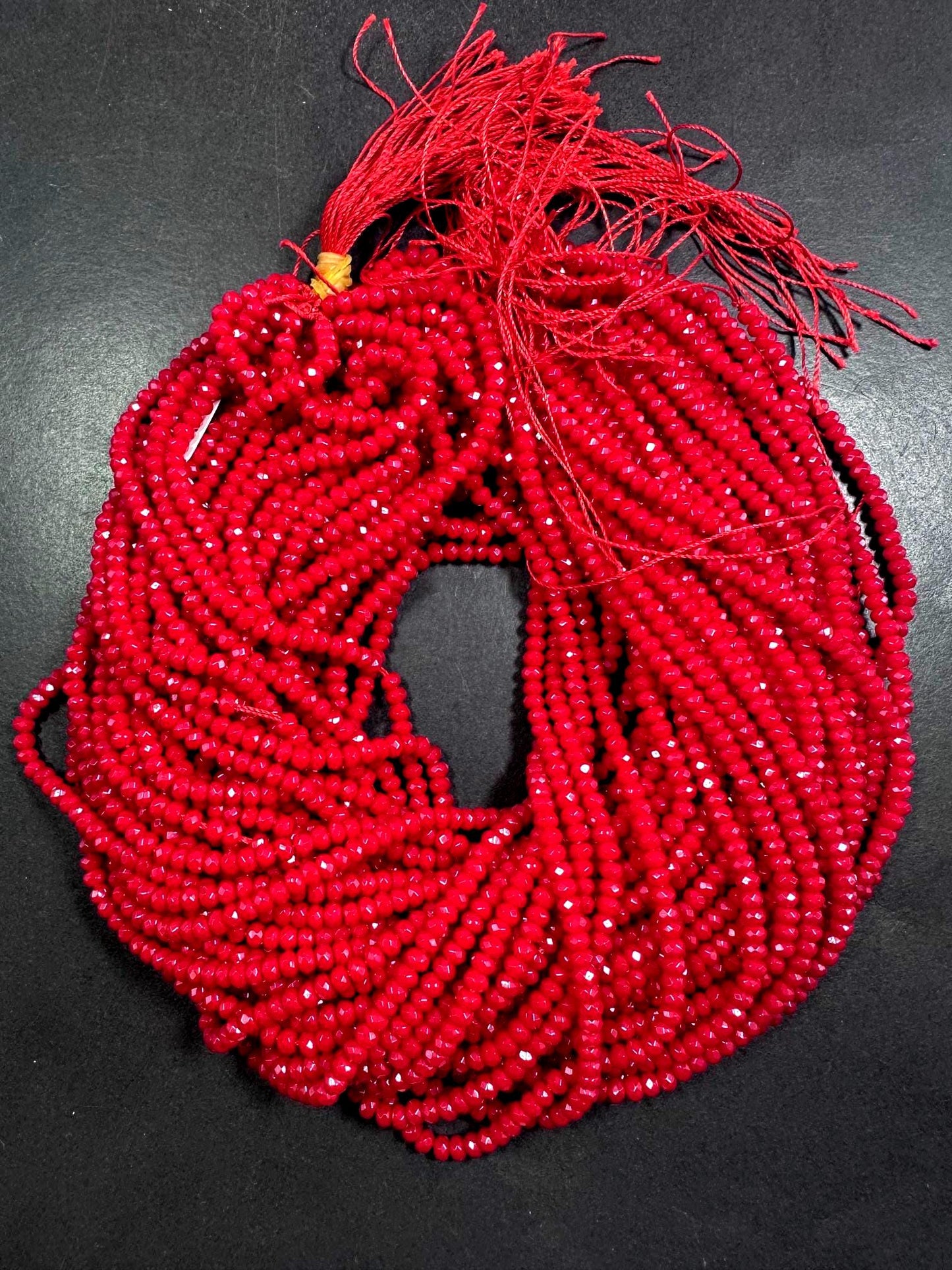 Beautiful 100% Natural Red Jade Faceted Rondelle Shape Gemstone Beads 4x3mm, Gorgeous Green Color Gemstone Beads, Great Quality 15.5"