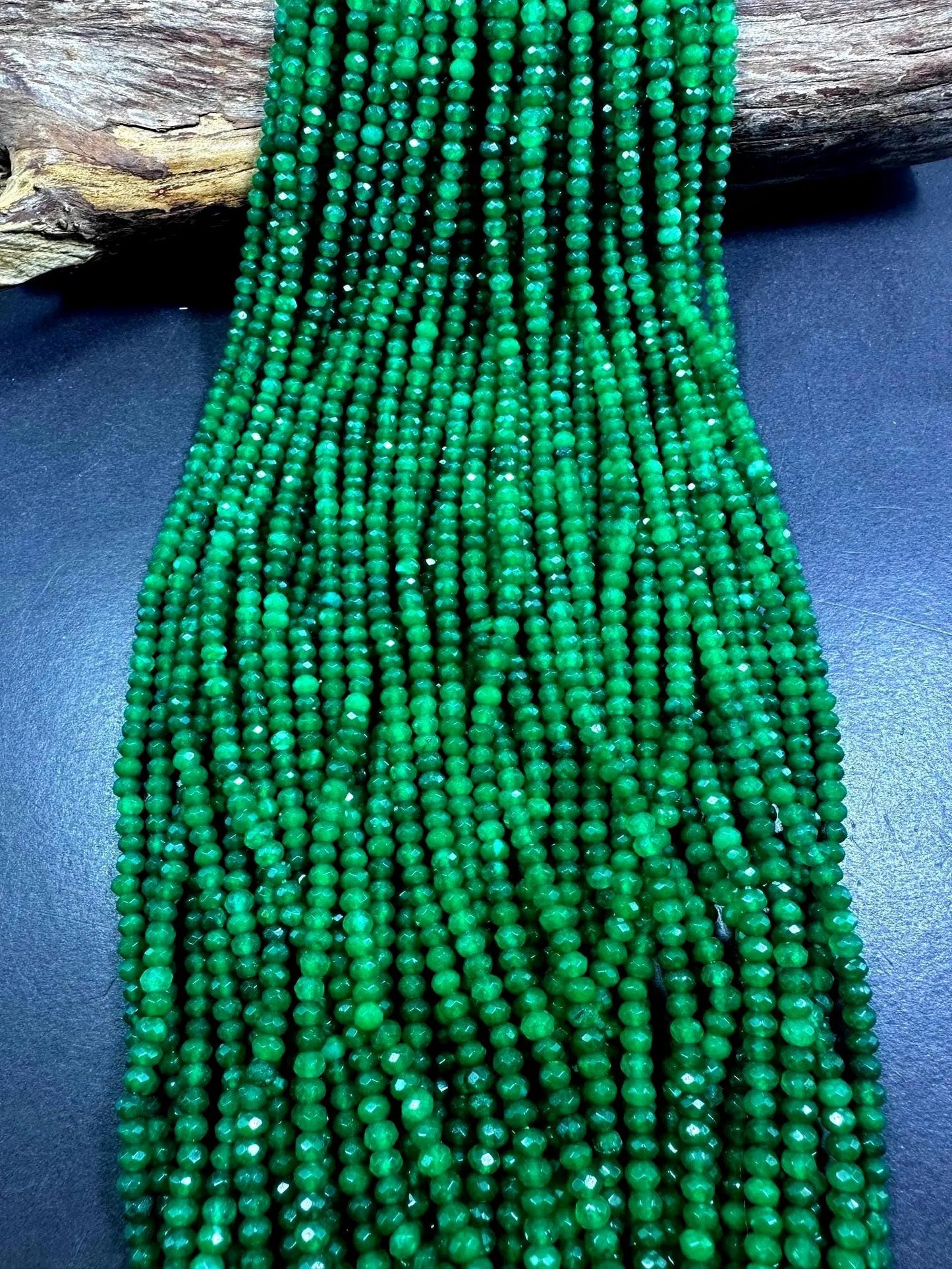 Beautiful 100% Natural Green Jade Faceted Rondelle Shape Gemstone Beads 4x3mm, Gorgeous Green Color Gemstone Beads, Great Quality 15.5"
