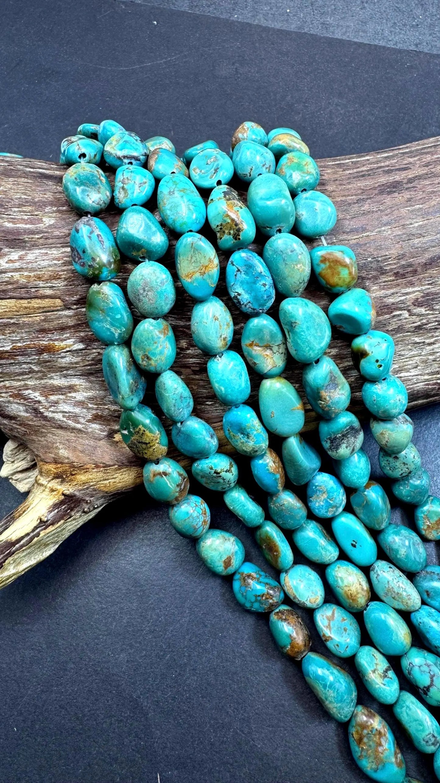 100% Natural Turquoise gemstone bead. Gorgeous Natural blue turquoise beads. Freeform oval shape . Excellent quality . Full strand 15.5”