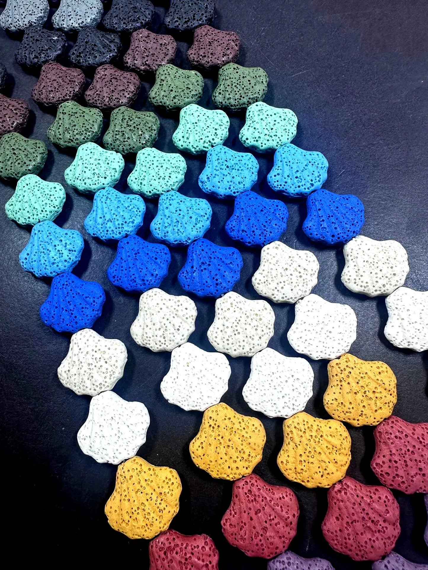 AAA Natural Multicolor 19x21mm Seashell Shaped Lava Rock Stone Bead. Beautiful Natural Multicolor Pattern Great Quality Full strand 15.5”