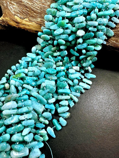 100% AAA Natural Amazonite Stick Shape Gemstone Beads. Beautiful Blue Shades Color, Excellent Quality 15.5"