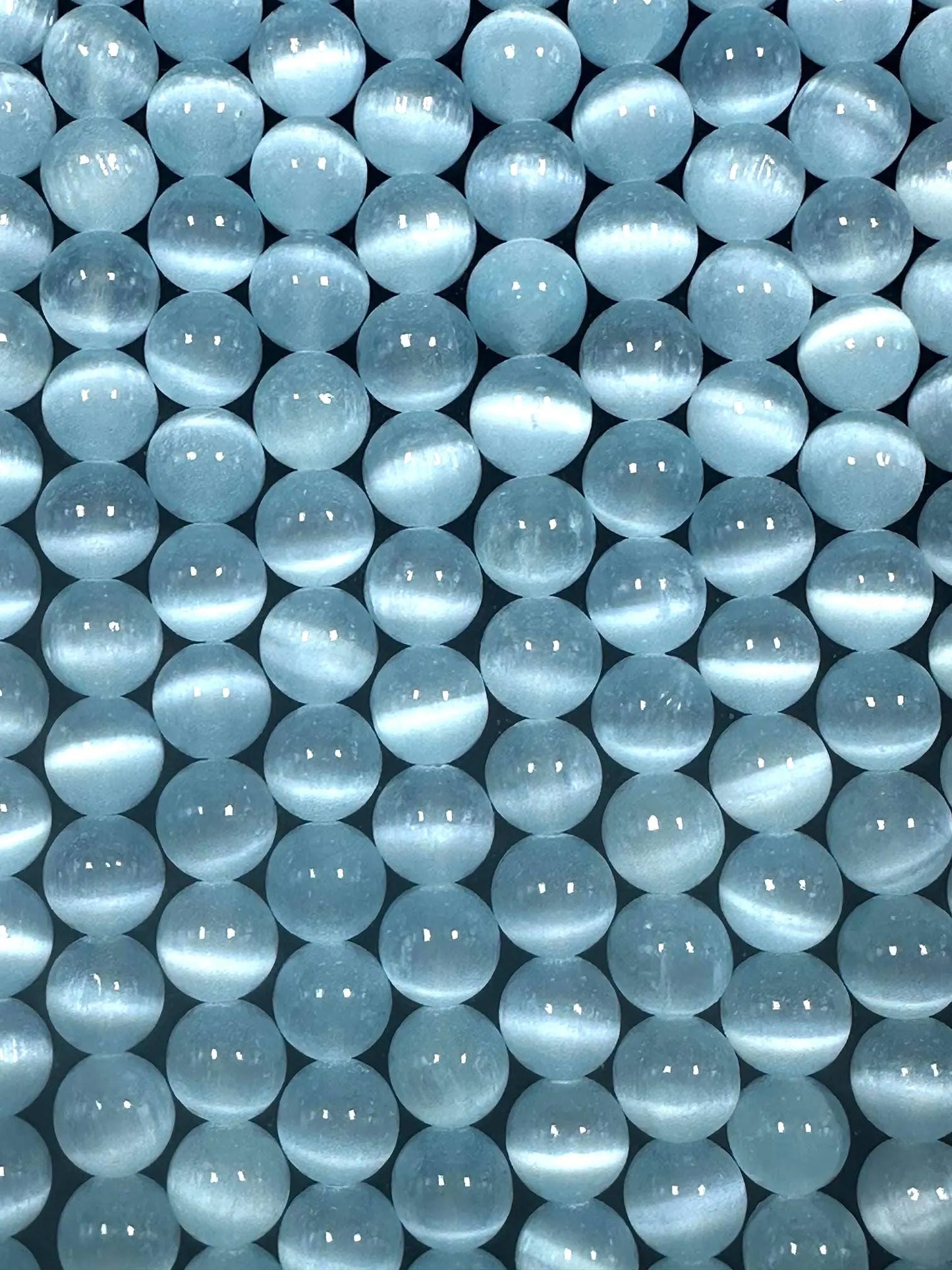 Natural Light Blue Selenite Round Shape Bead. 6mm 8mm 10mm, Gorgeous Light Blue Color Great Quality 15.5"