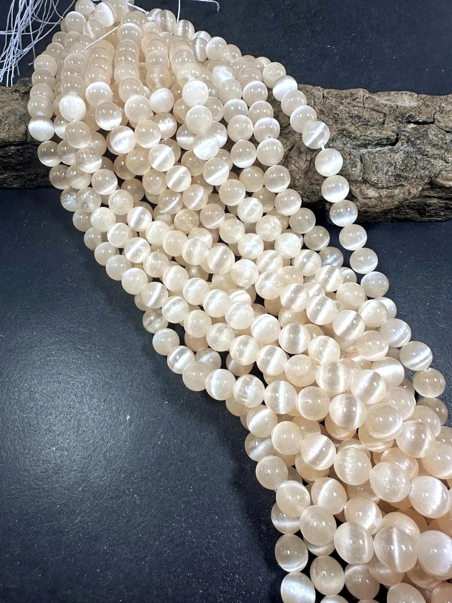 Natural Cream Ivory Selenite Round Shape Bead. 6mm 8mm 10mm, Gorgeous Ivory Shade Great Quality 15.5"