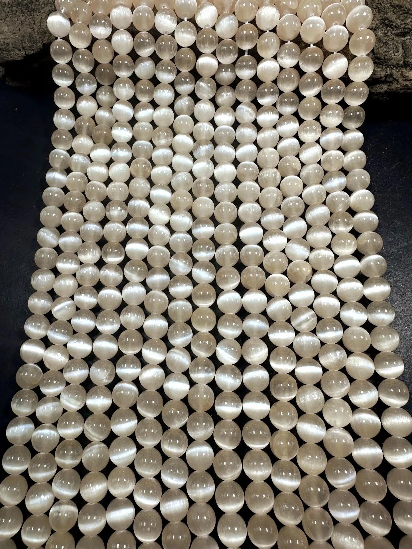 Natural Cream Ivory Selenite Round Shape Bead. 6mm 8mm 10mm, Gorgeous Ivory Shade Great Quality 15.5"