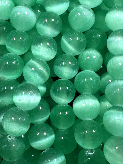 Natural Mint Green Selenite Round Shape Bead. 6mm 8mm, Gorgeous Green Color Great Quality 15.5"