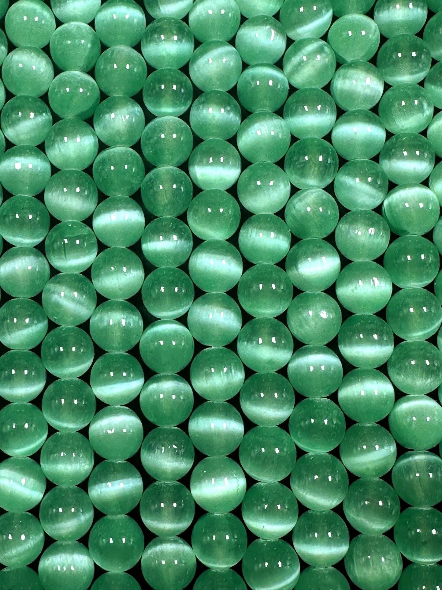 Natural Mint Green Selenite Round Shape Bead. 6mm 8mm, Gorgeous Green Color Great Quality 15.5"