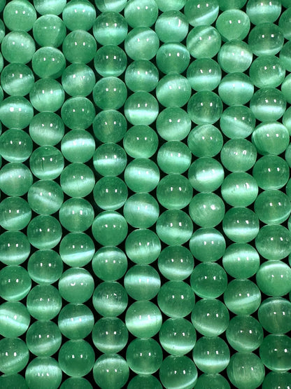Natural Mint Green Selenite Round Shape Bead. 6mm 8mm, Gorgeous Green Color Great Quality 15.5"