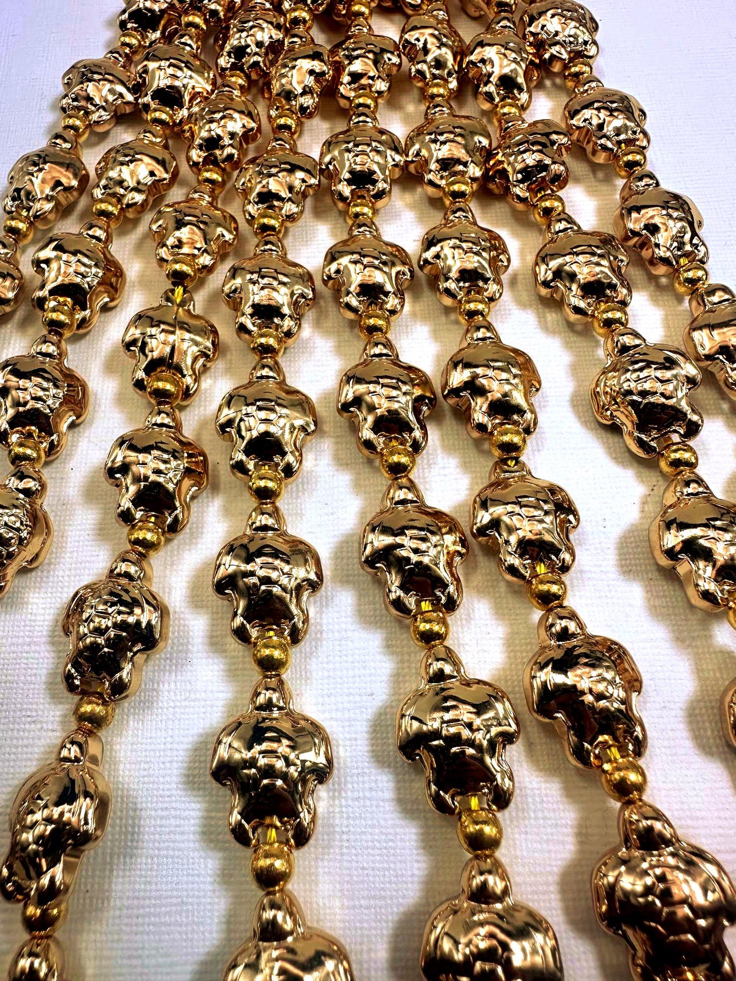 Beautiful Gold Plated Turtle Shape Beads 18x14mm, Great Quality Half Strand 7.5"