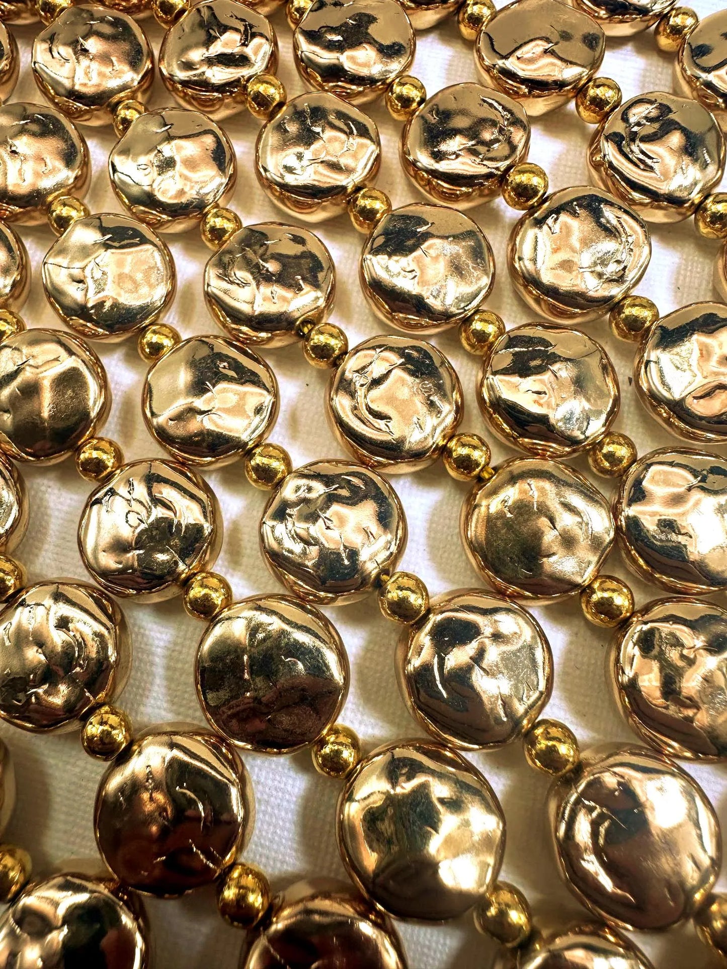Beautiful Gold Plated Round Shape Beads &nbsp;14x14mm, Great Quality Half Strand 7.5"