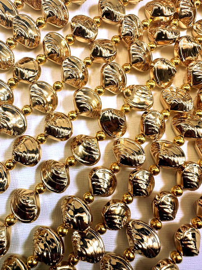Beautiful Gold Plated Seashell Shaped Beads 12x14mm, Great Quality Half Strand 7.5"
