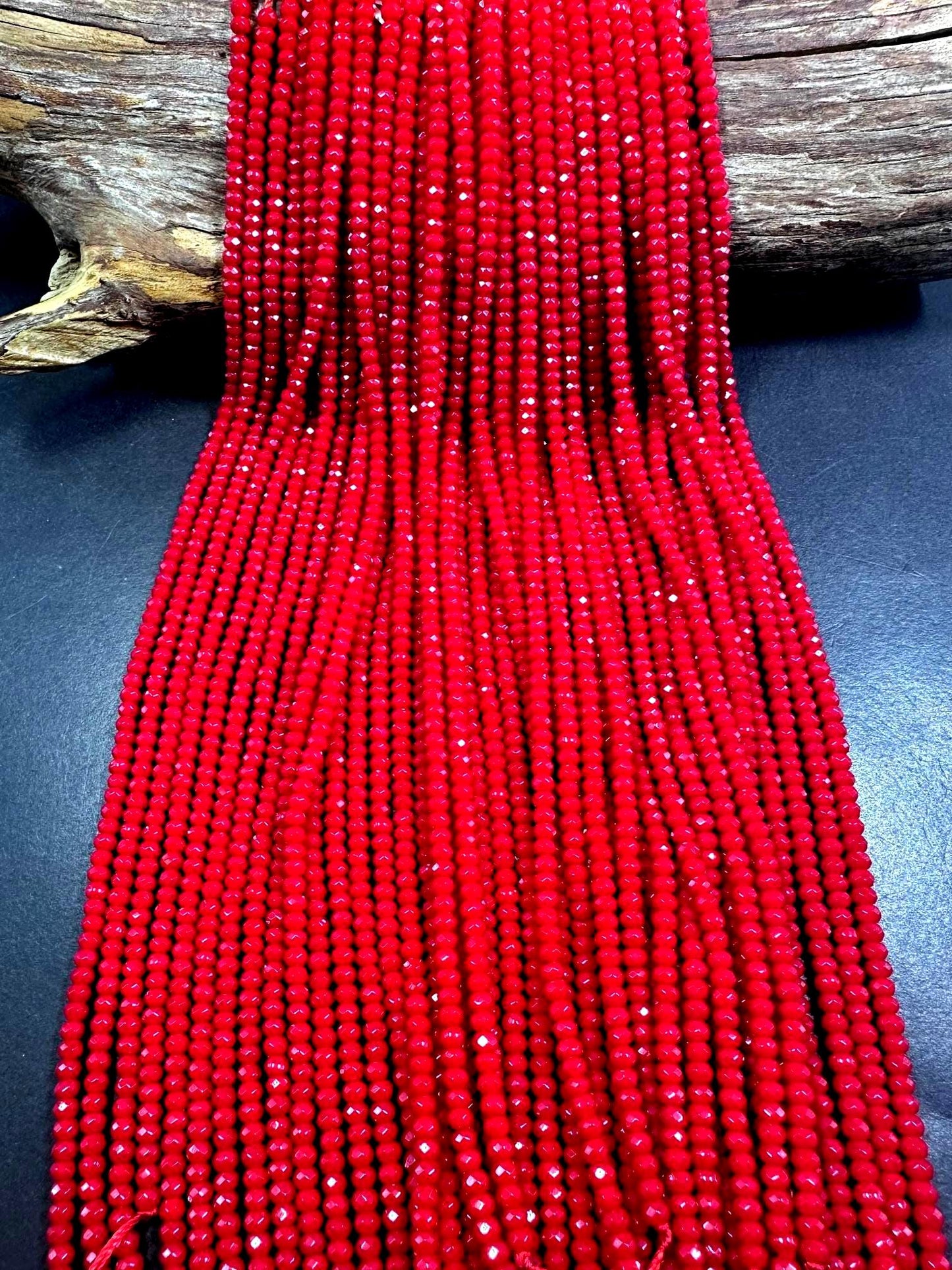 Beautiful 100% Natural Red Jade Faceted Rondelle Shape Gemstone Beads 4x3mm, Gorgeous Green Color Gemstone Beads, Great Quality 15.5"