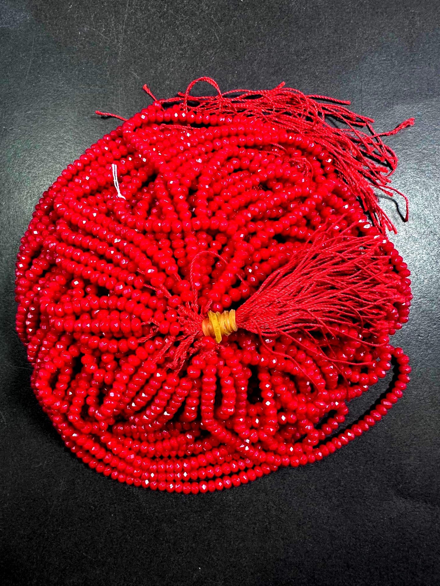 Beautiful 100% Natural Red Jade Faceted Rondelle Shape Gemstone Beads 4x3mm, Gorgeous Green Color Gemstone Beads, Great Quality 15.5"
