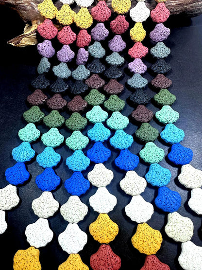 AAA Natural Multicolor 19x21mm Seashell Shaped Lava Rock Stone Bead. Beautiful Natural Multicolor Pattern Great Quality Full strand 15.5”
