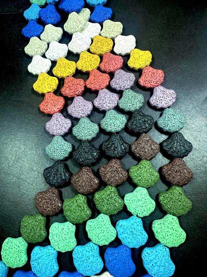 AAA Natural Multicolor 19x21mm Seashell Shaped Lava Rock Stone Bead. Beautiful Natural Multicolor Pattern Great Quality Full strand 15.5”