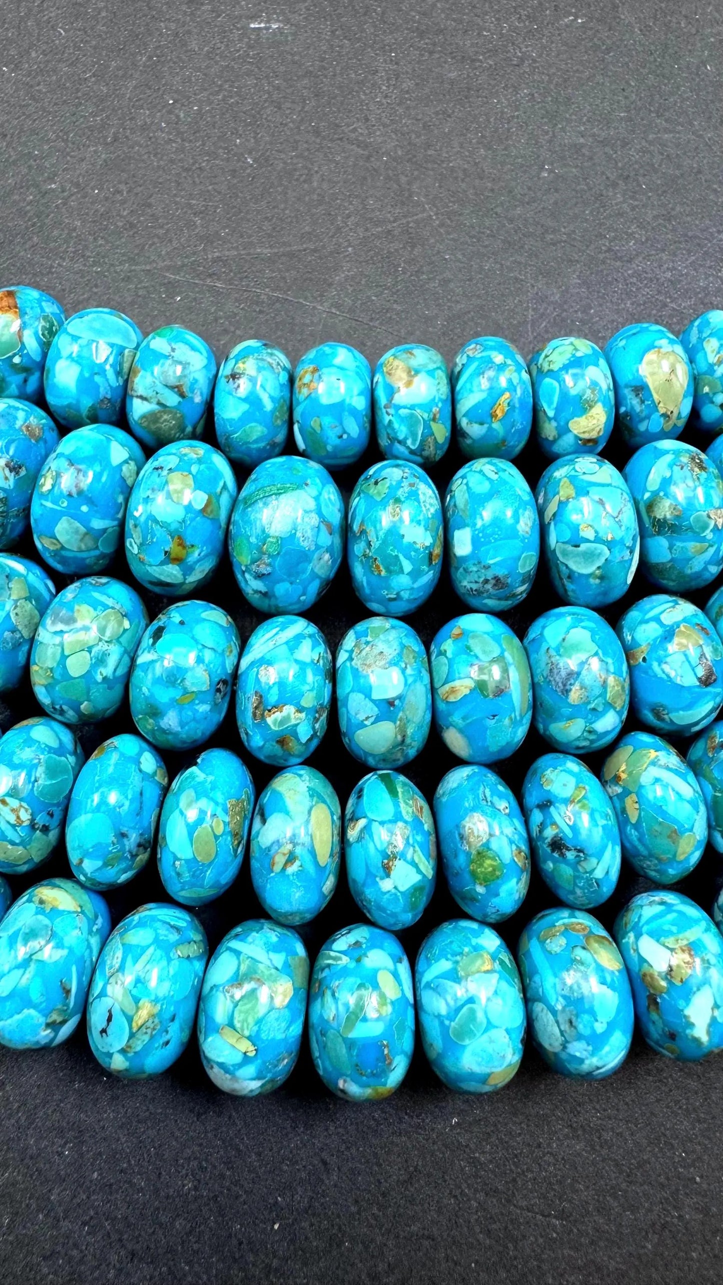 Natural Turquoise gemstone bead. Beautiful Mosaic Turquoise bead. Excellent quality . Full strand 15.5"