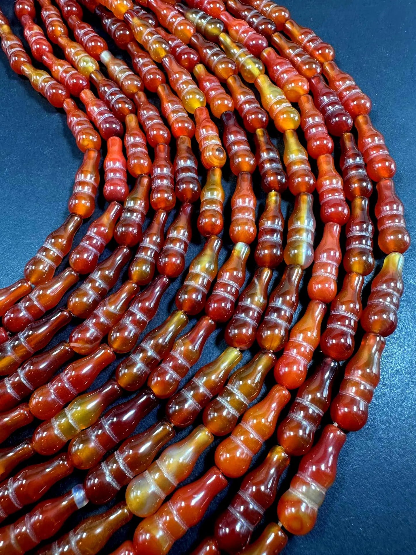Beautiful Handcrafted Natural Carnelian Barrel Shape Gemstone Bead. 25x8mm, Natural Orange Color, Great Quality 15.5"