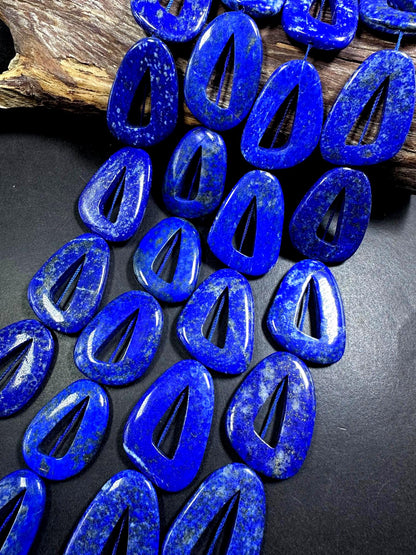 100% Natural Lapis Lazuli Teardrop Shape Gemstone Bead. 30x24mm-46x32mm, Gorgeous Natural Blue Color, Excellent Quality, Full strand 15.5”