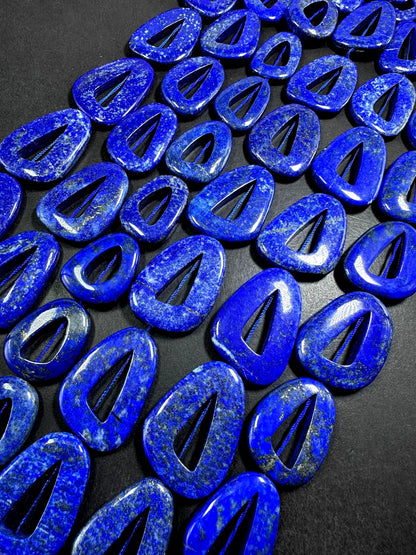 100% Natural Lapis Lazuli Teardrop Shape Gemstone Bead. 30x24mm-46x32mm, Gorgeous Natural Blue Color, Excellent Quality, Full strand 15.5”