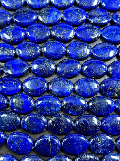 100% Natural Lapis Lazuli Oval Shape Gemstone Bead. 20x16mm, Beautiful Natural Blue Color, Excellent Quality, Full strand 15.5”