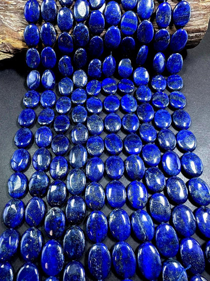 100% Natural Lapis Lazuli Oval Shape Gemstone Bead. 20x16mm, Beautiful Natural Blue Color, Excellent Quality, Full strand 15.5”