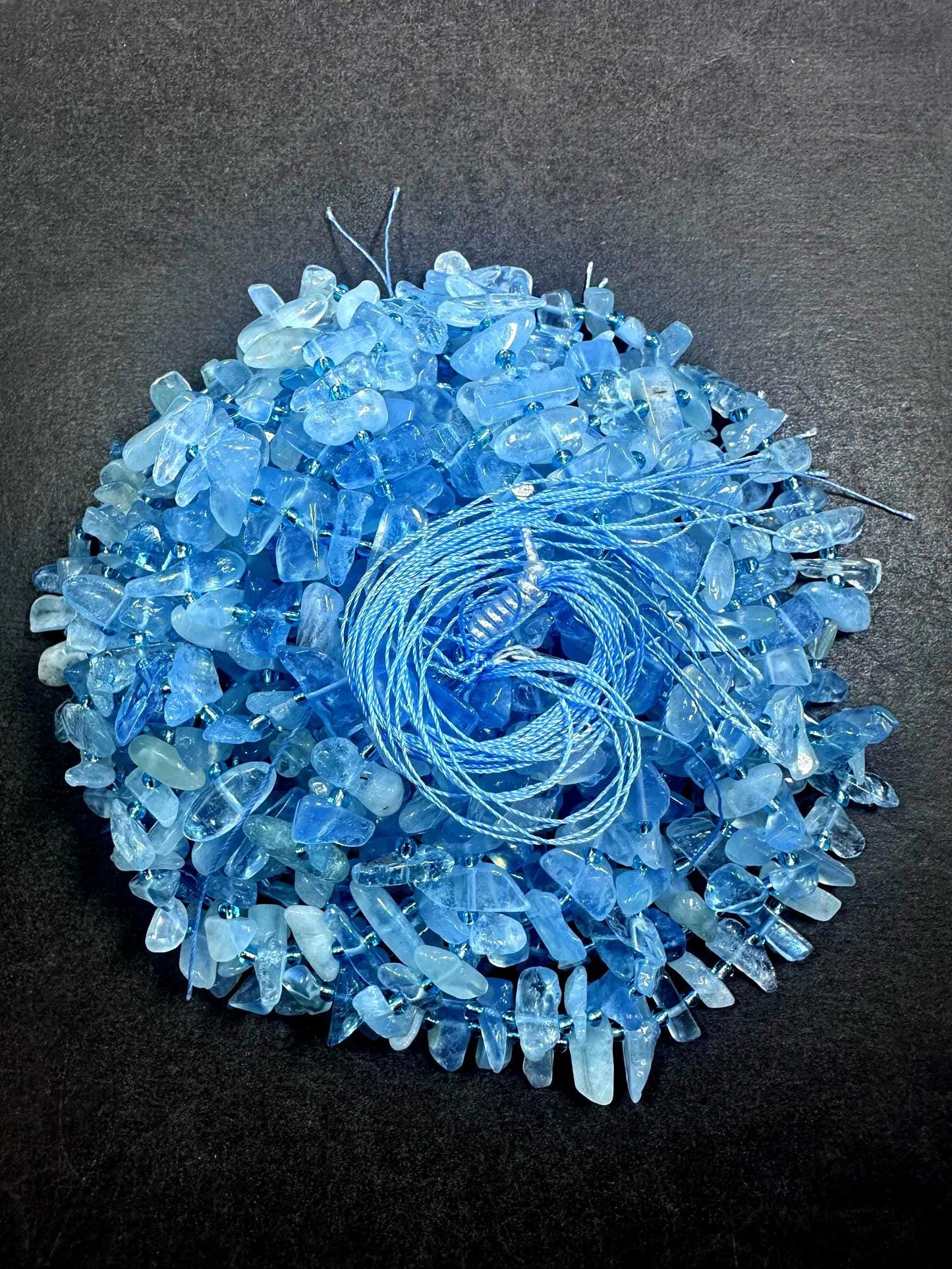 Beautiful 100% AAA Natural Aquamarine Stick Shape Gemstone Beads. 12x4mm-17x7mm, Light Blue Color, Excellent Quality 15.5"