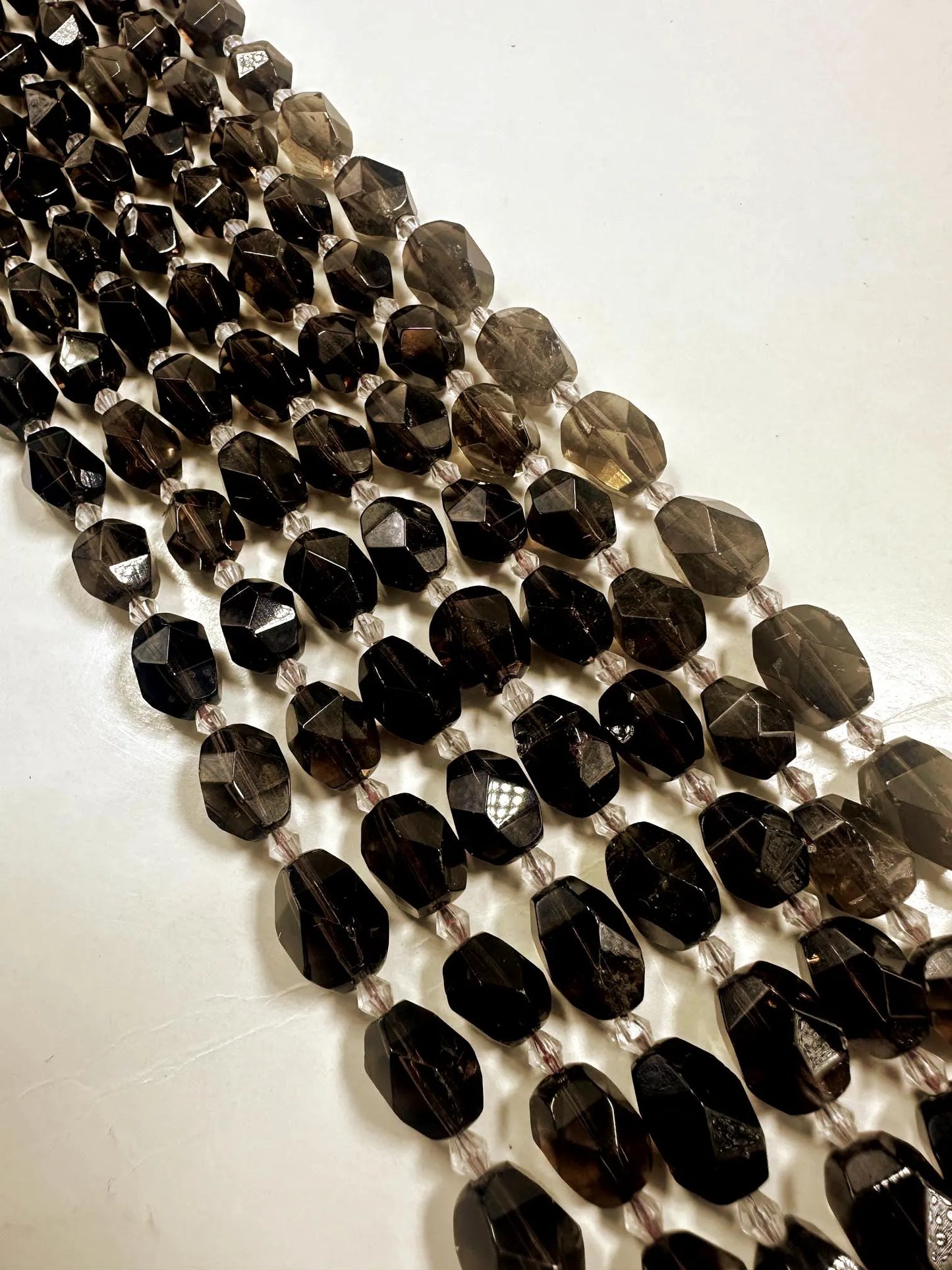 Handcut 100% AAA Natural Smoky Diamond Shape Gemstone Beads. Stunning Brown Color, 13x9mm, Excellent Quality 15.5"