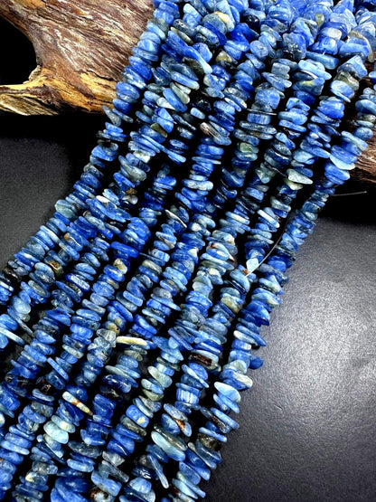 100% Natural Blue Kyanite Heishi Shape Gemstone Beads. Beautiful Natural Blue Color, 6x4mm-15x4mm, Excellent Quality 15.5"