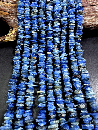 100% Natural Blue Kyanite Heishi Shape Gemstone Beads. Beautiful Natural Blue Color, 6x4mm-15x4mm, Excellent Quality 15.5"