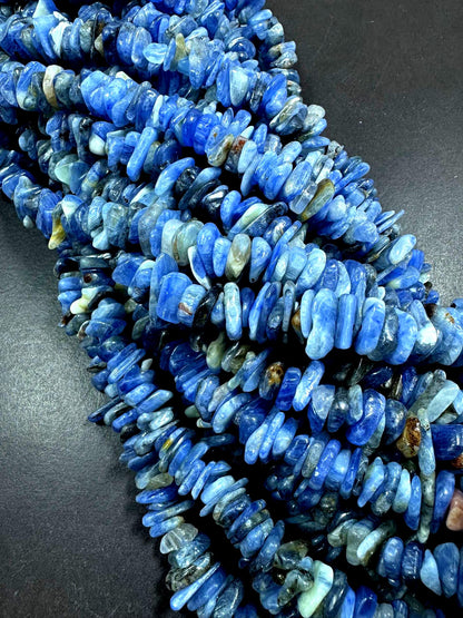 100% Natural Blue Kyanite Heishi Shape Gemstone Beads. Beautiful Natural Blue Color, 6x4mm-15x4mm, Excellent Quality 15.5"